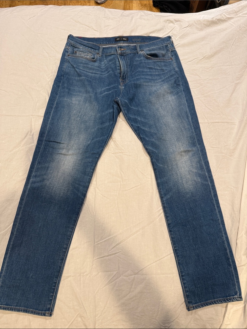 7 For All Mankind Adrien Men's Faded Blue Straight-Leg Jeans